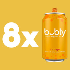 bubly Sparkling Water, Mango, Zero Sugar & Zero Calories, 12 Fl Oz Cans (Pack of 8)
