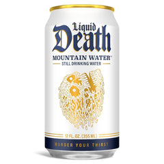Liquid Death Sparkling Mountain Water, Real Mountain Source, Ice-Cold Cans, Infinitely Recyclable, 12 Fl Oz (Pack of 12)