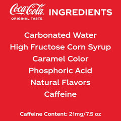 Coca-Cola Soda Soft Drink Fridge Pack Mini Cans, 7.5 fl oz, 10 Pack