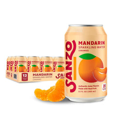 Sanzo Flavored Sparkling Water Variety Pack - Yuzu Lemon, Calamansi Lime, Pomelo Grapefruit, Mango, Lychee, Mandarin Orange - Asian Drinks Carbonated Flavored Water, Fizzy Seltzer - 12oz, 12 Pack