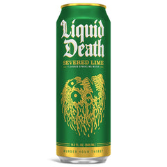Liquid Death Soda-Flavored Sparkling Water - Severed Lime (Classic Lime Soda), Less Sugar*, Huge Flavor, No Artificial Sweeteners, King Size 19.2 Fl Oz (Pack of 12)