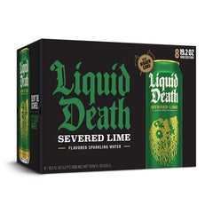 Liquid Death Soda-Flavored Sparkling Water - Severed Lime (Classic Lime Soda), Less Sugar*, Huge Flavor, No Artificial Sweeteners, King Size 19.2 Fl Oz (Pack of 12)