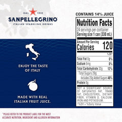 Sanpellegrino Italian Sparkling Drink Aranciata Rossa, Sparkling Orange and Blood Orange Beverage, 11.15 Fl Oz (Pack of 24)