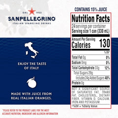 Sanpellegrino Italian Sparkling Drink Aranciata Rossa, Sparkling Orange and Blood Orange Beverage, 11.15 Fl Oz (Pack of 24)