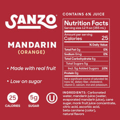 Sanzo Flavored Sparkling Water Variety Pack - Yuzu Lemon, Calamansi Lime, Pomelo Grapefruit, Mango, Lychee, Mandarin Orange - Asian Drinks Carbonated Flavored Water, Fizzy Seltzer - 12oz, 12 Pack