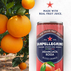 Sanpellegrino Italian Sparkling Drink Aranciata Rossa, Sparkling Orange and Blood Orange Beverage, 11.15 Fl Oz (Pack of 24)