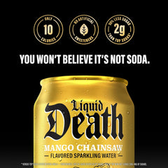 Liquid Death Soda-Flavored Sparkling Water - Severed Lime (Classic Lime Soda), Less Sugar*, Huge Flavor, No Artificial Sweeteners, King Size 19.2 Fl Oz (Pack of 12)