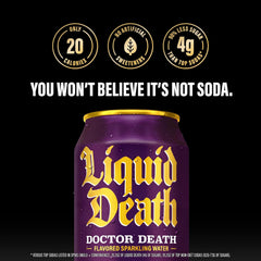 Liquid Death Soda-Flavored Sparkling Water - Severed Lime (Classic Lime Soda), Less Sugar*, Huge Flavor, No Artificial Sweeteners, King Size 19.2 Fl Oz (Pack of 12)