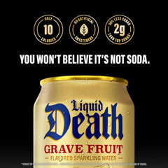 Liquid Death Soda-Flavored Sparkling Water - Severed Lime (Classic Lime Soda), Less Sugar*, Huge Flavor, No Artificial Sweeteners, King Size 19.2 Fl Oz (Pack of 12)