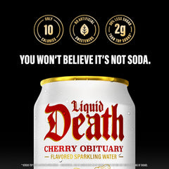 Liquid Death Soda-Flavored Sparkling Water - Severed Lime (Classic Lime Soda), Less Sugar*, Huge Flavor, No Artificial Sweeteners, King Size 19.2 Fl Oz (Pack of 12)