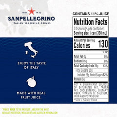 Sanpellegrino Italian Sparkling Drink Aranciata Rossa, Sparkling Orange and Blood Orange Beverage, 11.15 Fl Oz (Pack of 24)