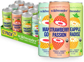wildwonder Sparkling Probiotic Drink 12pk, For Gut Health & Immune Support, Tropical Vibes Variety, 5g Prebiotic Fiber, Live Probiotics, Organic, Vegan, Low Sugar, 12Pack, 12oz Can, Seen on Shark Tank