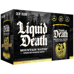 Liquid Death Sparkling Mountain Water, Real Mountain Source, Ice-Cold Cans, Infinitely Recyclable, 12 Fl Oz (Pack of 12)