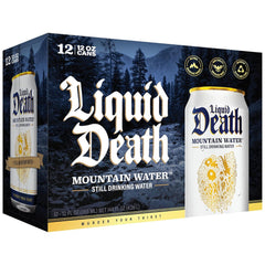 Liquid Death Sparkling Mountain Water, Real Mountain Source, Ice-Cold Cans, Infinitely Recyclable, 12 Fl Oz (Pack of 12)