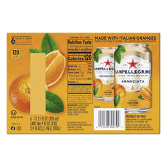 Sanpellegrino, Orange Italian Sparkling Drinks, 11.15 Fl Oz Cans, 6 Pack